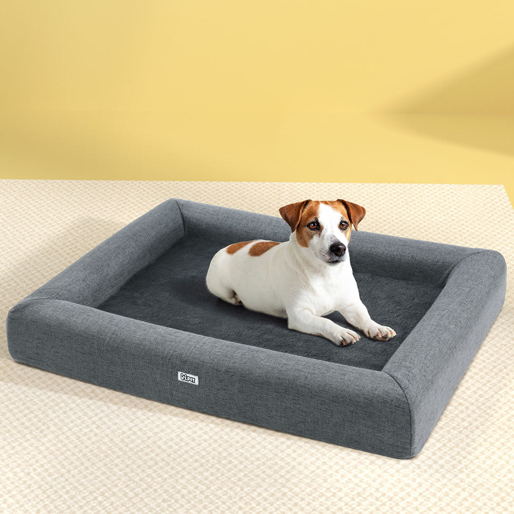 grey orthopaedic pet bed