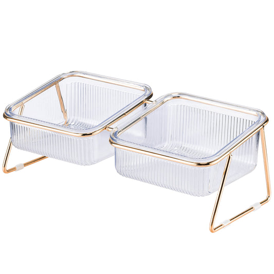 elevated double bowl feeder