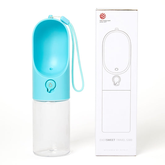 300ml portable pet water bottle blue
